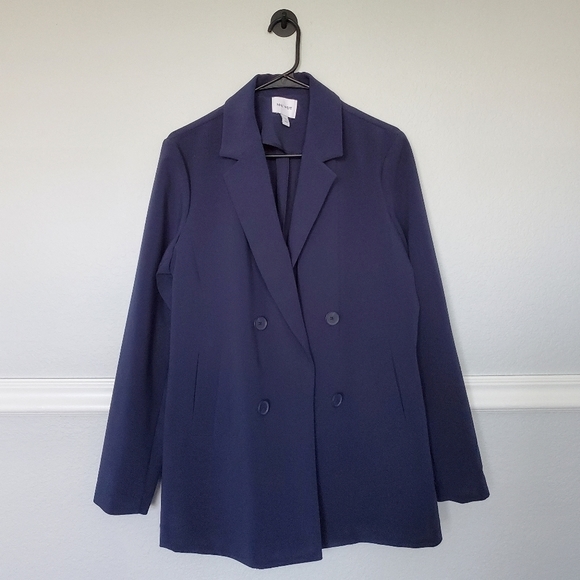 Nine West Jackets & Blazers - Nine West Double Breasted Blazer Suit Jacket Plus Size 16 Blue